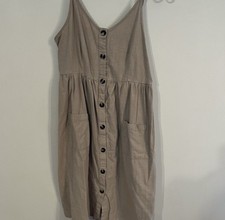 Casual Tan Button Down Dress M