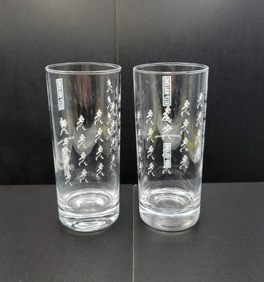 2 Johnny Walker''Keep Walking'' Highball Mix Drink Glasses White Logo Walking Man