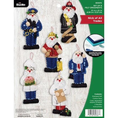Bucilla Filz Ornamente Applikation Set 6er Set - Nick aller Trades