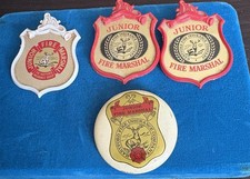 Hartford Fire Insurance Co. Junior Fire Marshal Pins & Badges Lot of 4