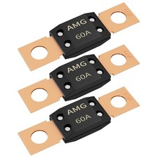 60A MEGA Fuse, High Current Bolt Mount Automotive 60 Amp MEGA/AMG Fuse for Ca...
