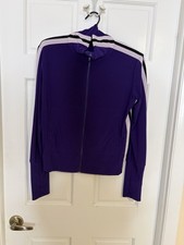  195 NORMA KAMALI side stripe turtle jacket - Purple And White Small