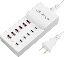 USB Charging Station 50W10A 12 Ports Multiple Charging Block, USB C Strip for Ip