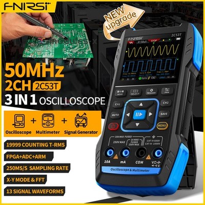 FNIRSI 2C53T 3 in 1 Handheld Digital Oscilloscope Multimeter Signal Generator US