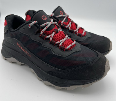 Merrell Moab Speed mens Size 4 Hiking Shoes Waterproof Black/Red Trail Running