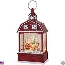 DRomance Christmas Music Snow Globe Lantern - USB/Battery Operated, 6-Hour Timer