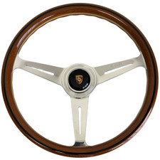 Nardi Classic Wood Steering Wheel 365mm Polished Spoke Porsche Crest Horn 911 Nardi Classic Wood Steering Wheel 365mm Polished Spoke Porsche Crest Horn 911