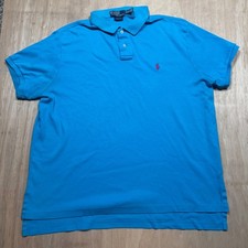 Polo Ralph Lauren Men's Custom Fit Bright Blue Polo Shirt Size XL