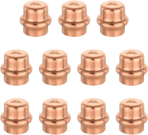 1/2 Inch Copper Press Fit End Cap Plumbing Fittings Pack of 10