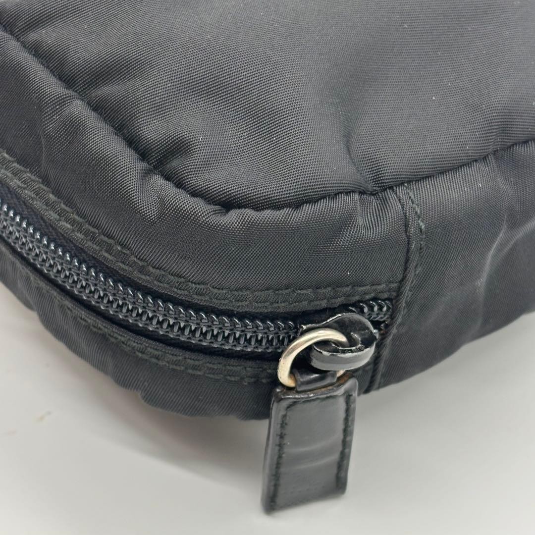 PRADA black nylon pouch with triangular plate - image 10