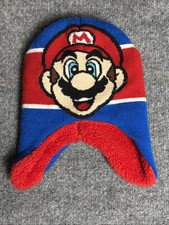 Super Mario Bros. Boys Knit Hat Beanie Red And Blue Official Nintendo Branding