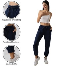 Women’s Joggers – Fleece Lined 3-PLY Cotton Sweatpants Thick Tracksuit Pants