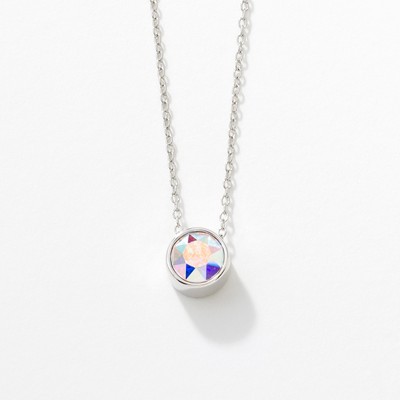 Touchstone Crystal by Swarovski Aurore Boreale Ice Necklace Silver