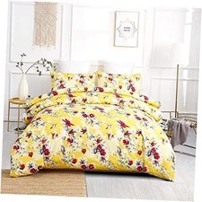Radiant Sunshine Yellow Floral Duvet Cover - Twin Yellow Hummingbirds