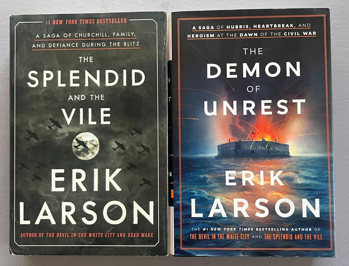 The Demon of Unrest & The Splendid and the Vile by Erik Larson | 2-HC Book Lot