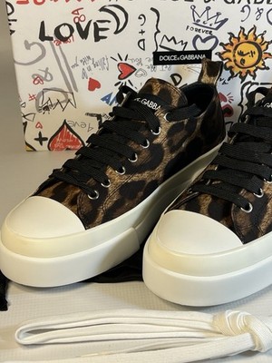 Dolce & Gabbana ポルトフィーノスニーカー7 Men's Dolce & Gabbana Portofino Low-Top Sneakers Size 7 Leopard