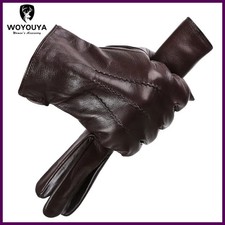 Comfortable Keep warm gloves male winter,Water ripple design sheepskin men's.