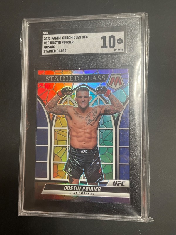 2023 Chronicles UFC Dustin Poirier Stained Glass Mosaic #10 PSA 10 GEM MINT