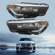 For 16-22 BMW X1 Halogen Headlight Models Only Pair Left & Right Side Headlights