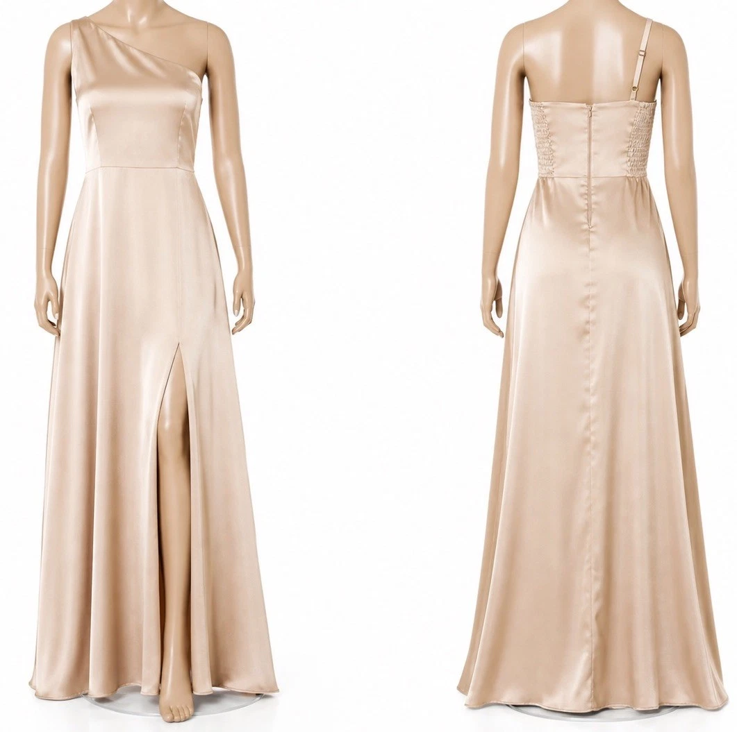 champagne satin dress products for sale | eBay