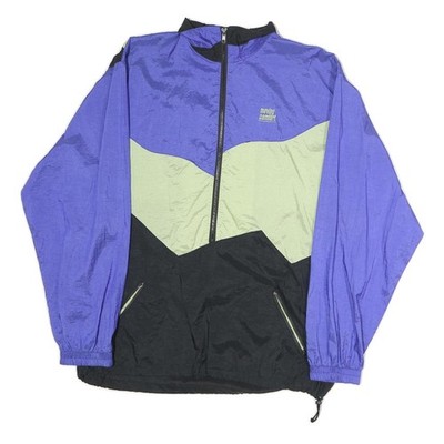 MOVING COMFORT Herren Nylon Zip Jacke Lila Grün Farbblock Leicht M