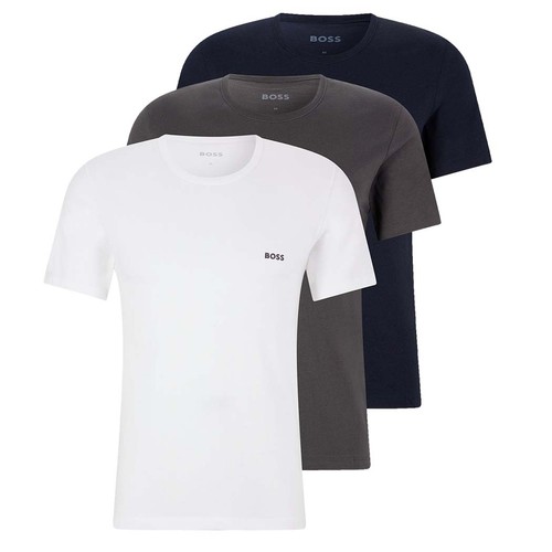 BOSS Herren T-Shirts Rundhals Shirt kurzarm Farbwahl reine Baumwolle 3er Pack - Afbeelding 7 van 48