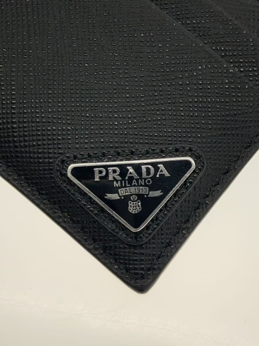 PRADA Men's Saffiano Triangle Card Case in Black Leather (2MC067) thumbnail 3