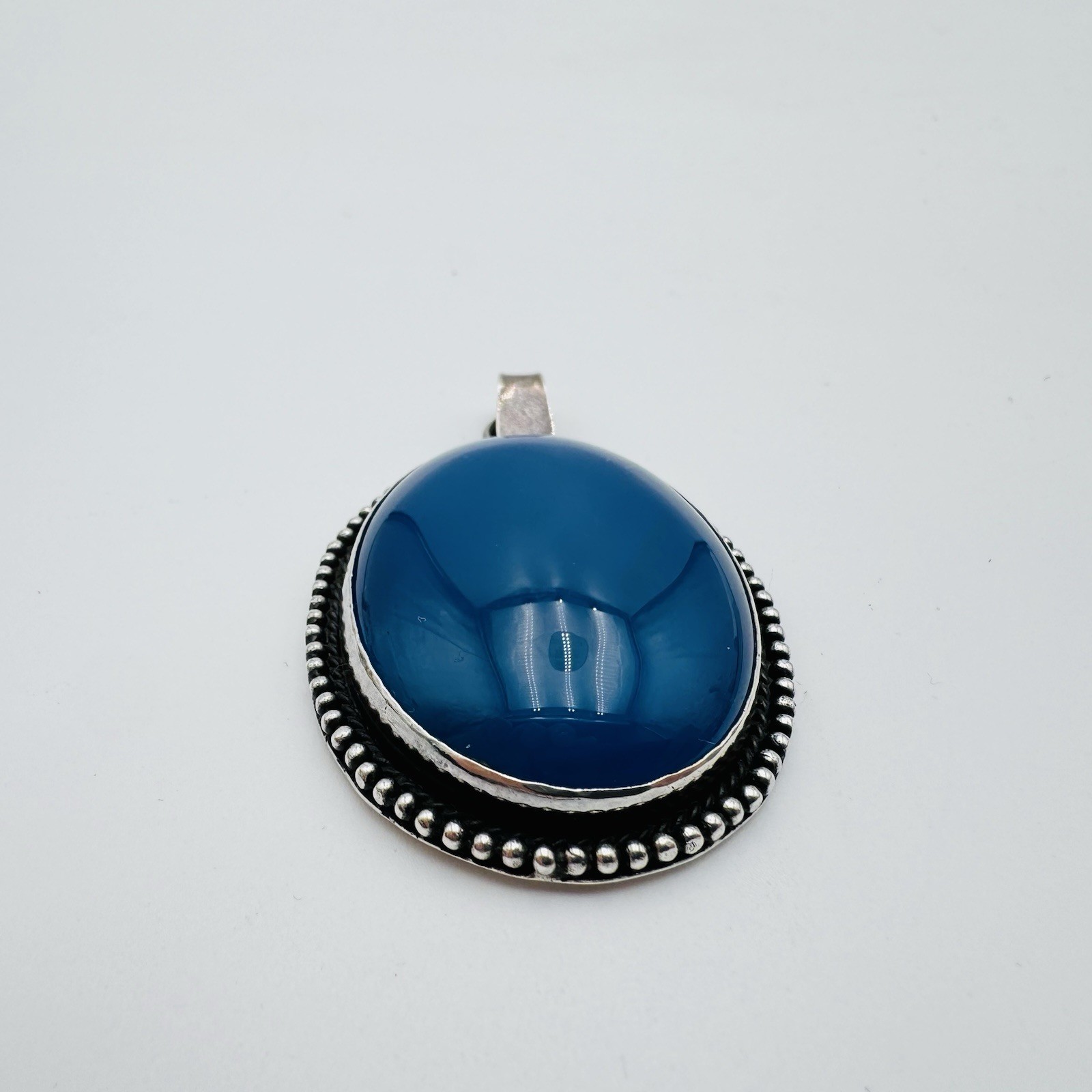 Solid 925 Sterling Silver Chalcedony Pendant Neck… - image 4