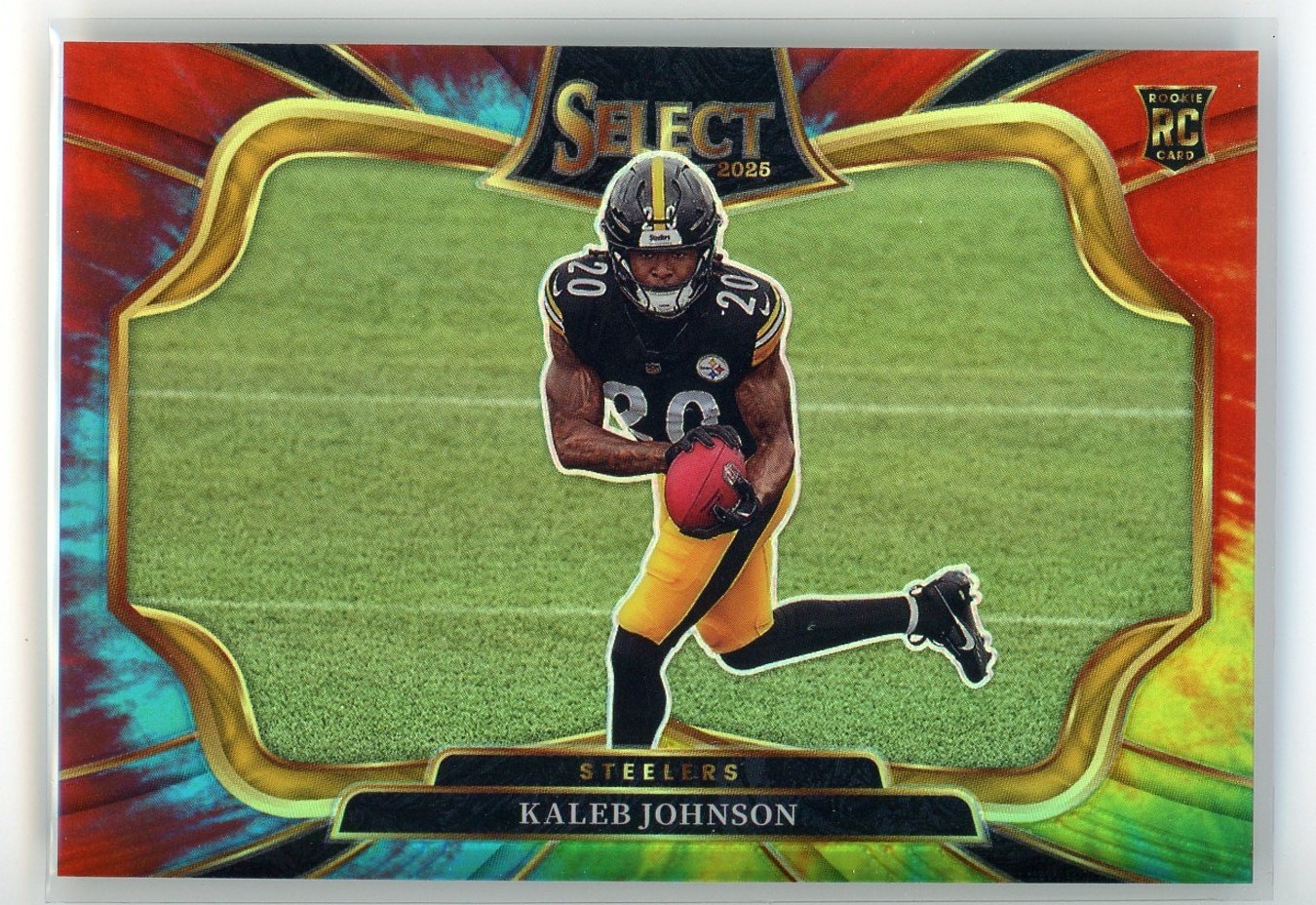 2025 Panini Select Kaleb Johnson #452 Field Level Tie-Dye /25 RC Steelers