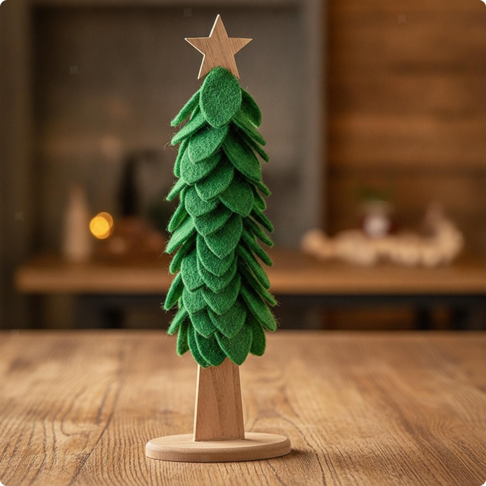 Desktop Christmas Tree with Star Topper Festive Decoration Inviting | eBay
