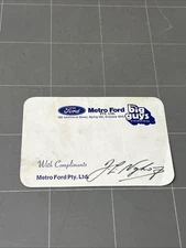 VINTAGE BUSINESS CARD SLIP METRO FORD SPRING HILL BRISBANE 1970s MUSCLE CAR