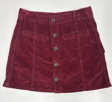 American Eagle Women  s Size 4 High Rise A Line Skirt Mini Corduroy Burgundy