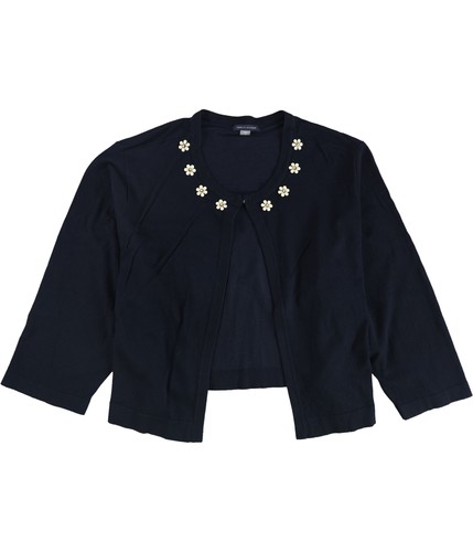 Tommy Hilfiger Damen Blumen Perlen Ausschnitt Shrug Pullover, blau, Übergröße, 3X