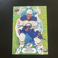 2021-22 Upper Deck Ice Rookie Card GREEN # 119 Mattias Samuelsson. rookie card picture