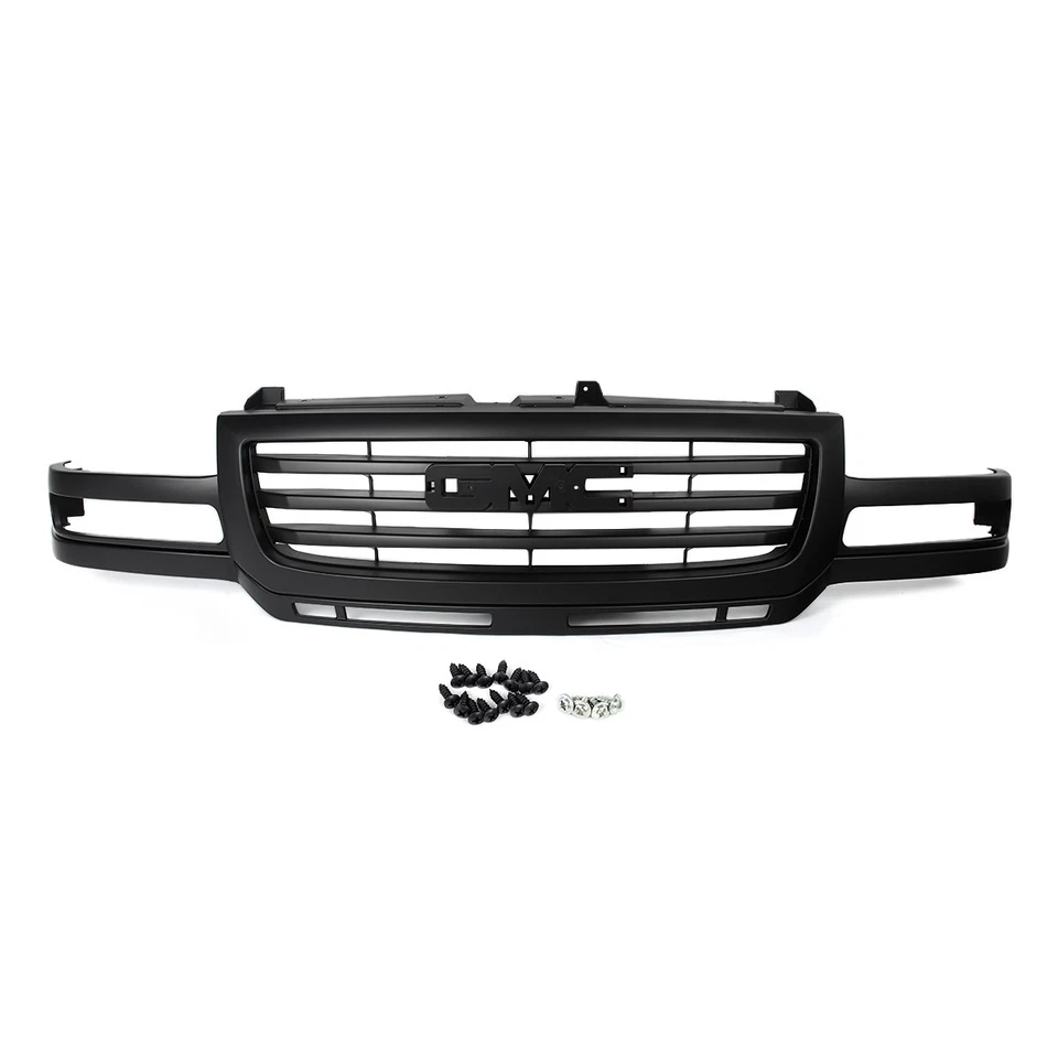 Matte Black Grille For GMC Sierra 2500 HD 3500 HD 2003-2007 Base SL SLE SLT WT Foto 3 de 4