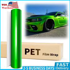 Green Super Gloss Vinyl Film Car Wrap Bubble Free Air Release Sticker 12x59.84