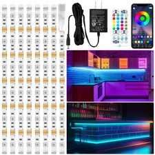 LAFULIT 8 PCS RGB Under Cabinet Lights Kit, App and 8PCS (13FT), Multicolor 