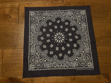 Vintage Hav-A-Hank Made in USA Blue Biker Western Paisley Bandana Handkerchief