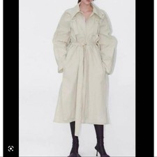Celine Phoebe Philo Parachute Dress Coat Beige Size 34 Rare Old Celine Italy