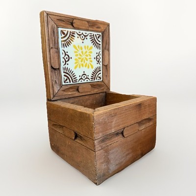 Wall Pocket Wood / Orion Tile Mexico Rustic Vintage Midcentury Plant Mail Keys