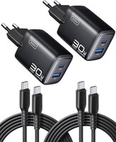 Iniu 30W Usb C LadegeräT 2 Pack Usb C Usb A Gan Pd Schnellladen Mit Kabel
