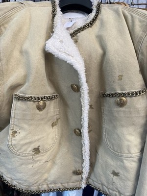 R13 Cropped Chore Jacket Kurzjacke Damen Gr. M beige