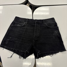 Rails Fairfax High Rise Black Cut Off Shorts Women&rsquo;s 31 Button Fly Raw Hem