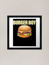 Burger Boy Cheeseburger Lover Burge Framed Wall Art Poster Canvas Print Picture