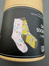 2 Pr. Cat Socks, MultiColor. Laugh Track. 1 Sz Fits Most. New, Still In Pkg.