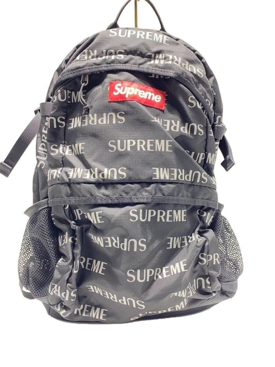 Supreme Backpack 16AW Sac à dos réfléchissant répétition noir motif total occasion