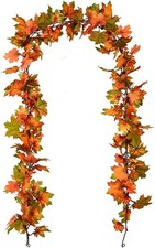 2 Pack Fall Maple Leaf Garland Clearance - 6.5ft/Piece Artificial Foliage
