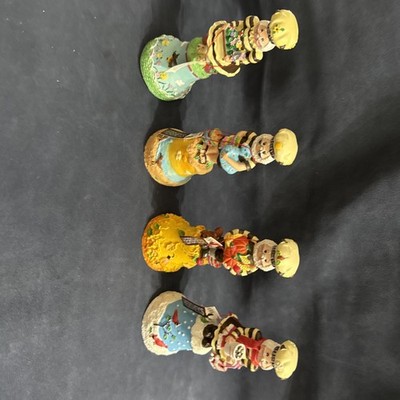 Vintage Set Of 4 2000 Hershey s Chocolate World Kurt Adler Elf Figurine Bells