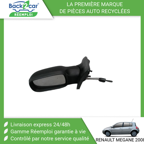 Rétroviseur Gauche Pour RENAULT MEGANE 2 Phase 1 – Réf. 7701068373, Occasion, Garantie 24 Mois