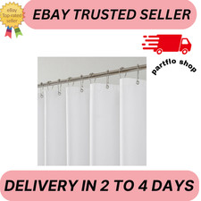 Fabric Shower Curtain Liner Solid White Hotel Quality Mildew Resistant Washable